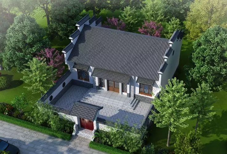12.9米×9米，中式徽派一層別墅，回農村12萬就能建！