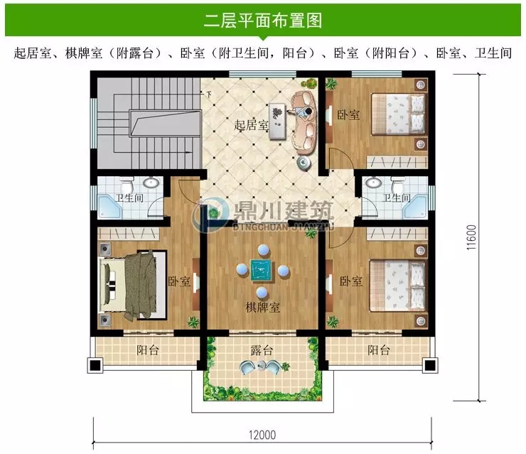 12×11.6米，25萬建二層農(nóng)村別墅，戶型好到全家人都滿意！